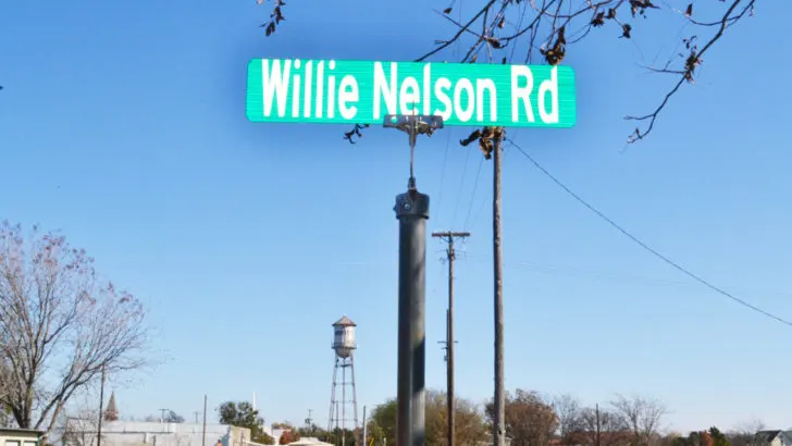 Willie Nelson Road in Abbott, Texas