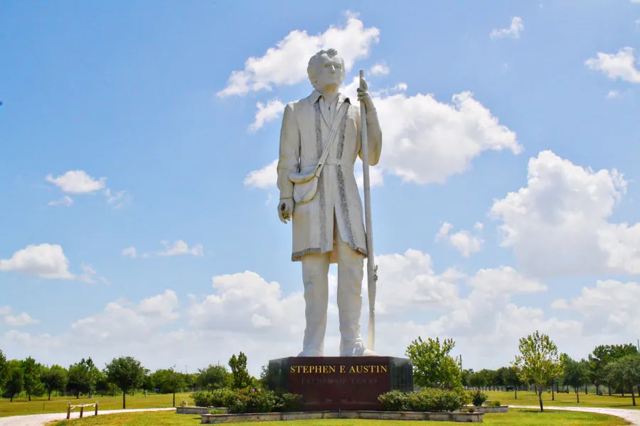 Stephen F. Austin statue in Angleton, Texas