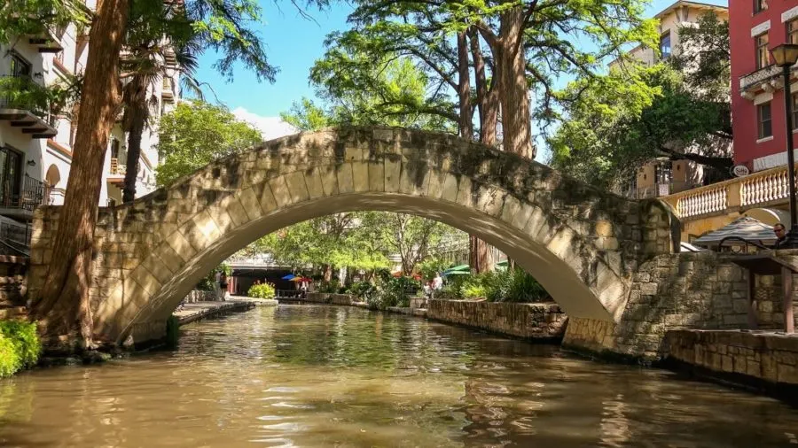 Historic bridge on San Antonio's River Walk or Paseo del Rio